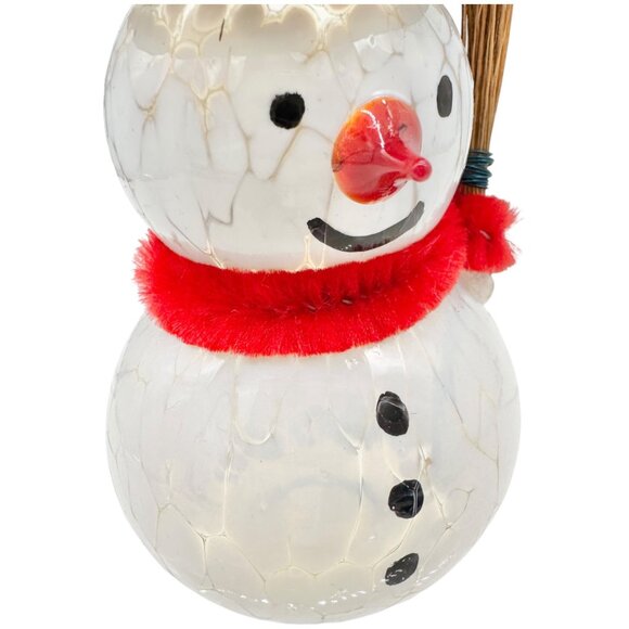 Handcrafted Reinhard Herzog Lampwork Glass Art Snowman Ornament Made in Germany - Picture 6 of 9
